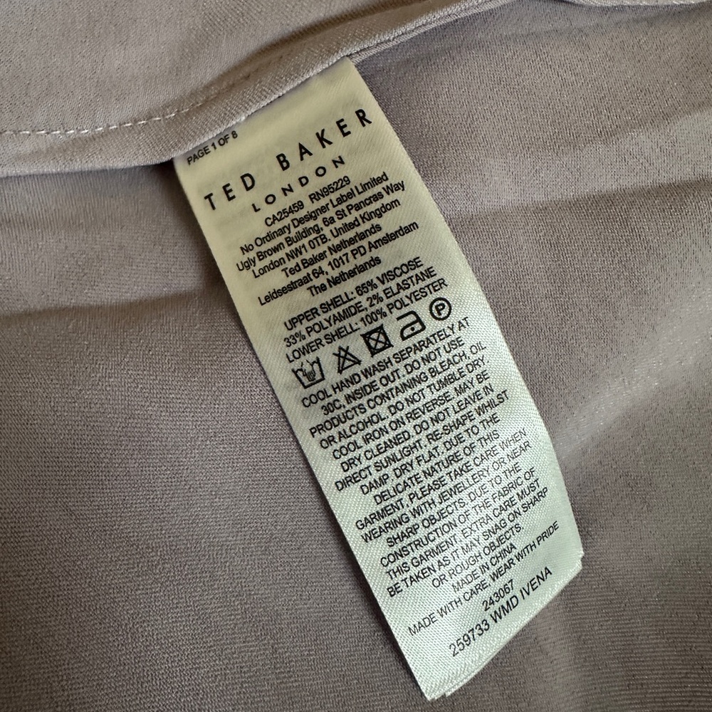 Ted Baker Ivena Mixed MediaOne-Shoulder Dress,TB6=USA14,new,Lilac,viscose blend - Picture 7 of 10